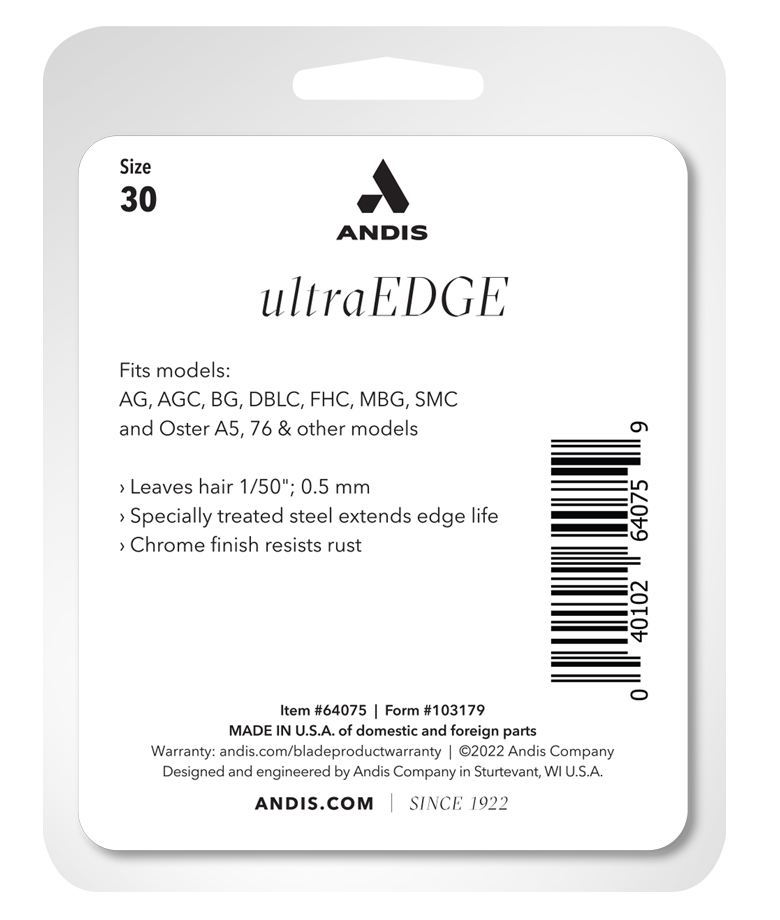 ANDIS ultraEDGE STAINLESS BLADE #30