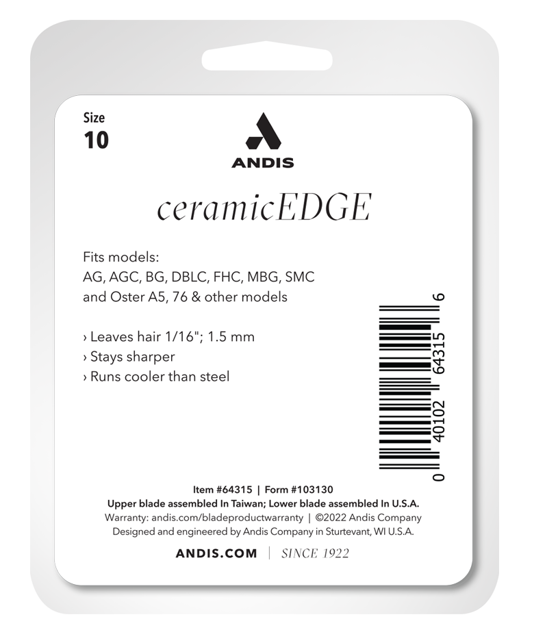 ANDIS ceramicEDGE BLADE #10