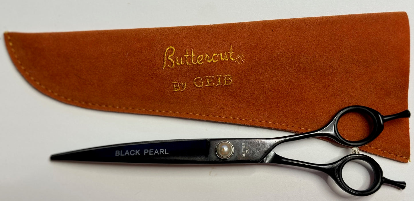 BUTTERCUT Black Pearl Shears 8.0" Curved Even Handled