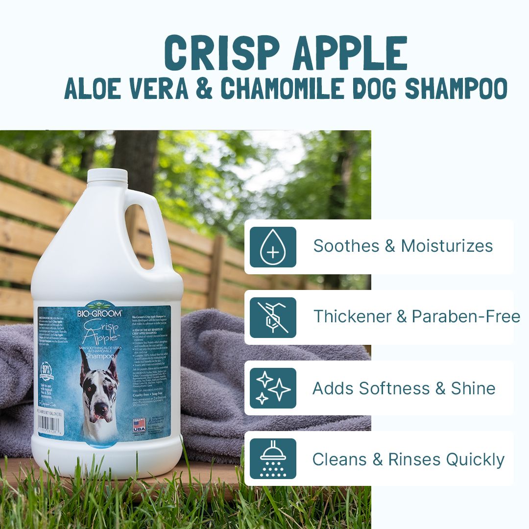 BIO-GROOM Crisp Apple™ Aloe Vera & Chamomile Dog Shampoo