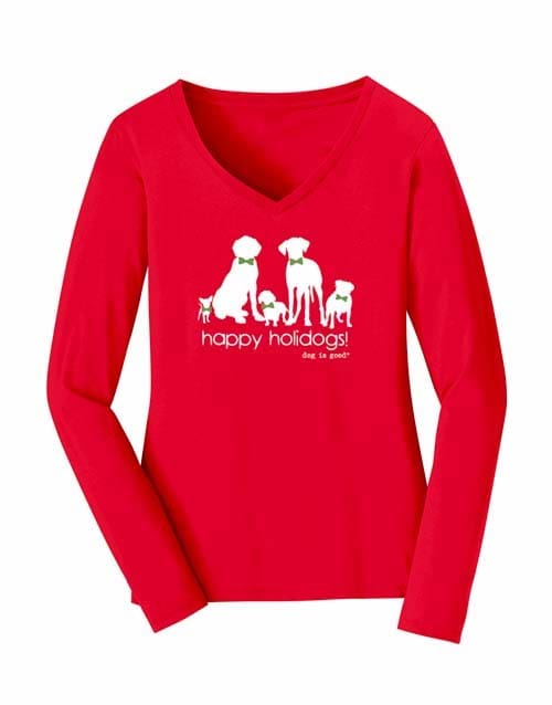 Long Sleeve T-shirt: Happy Holidogs (Women’s)