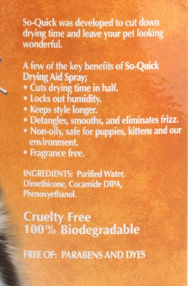 BIO-GROOM So Quick™ Dog Drying Aid Spray Gallon