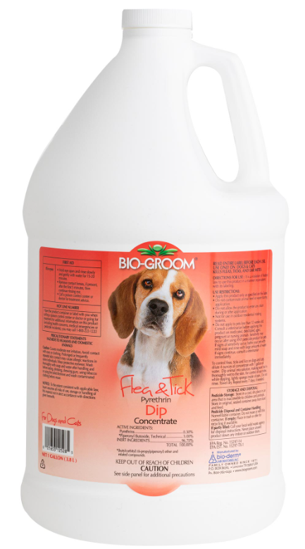 BIO-GROOM Flea & Tick Pyrethrin Concentrate Dip for Dogs Gallon