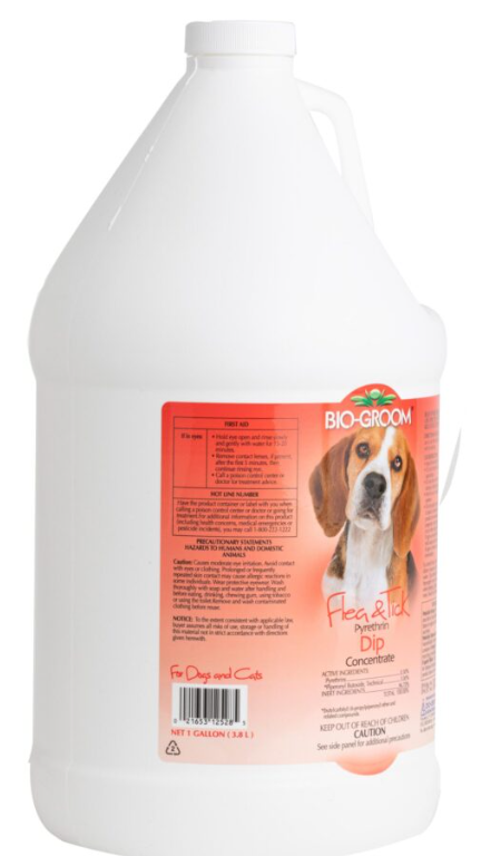 BIO-GROOM Flea & Tick Pyrethrin Concentrate Dip for Dogs Gallon