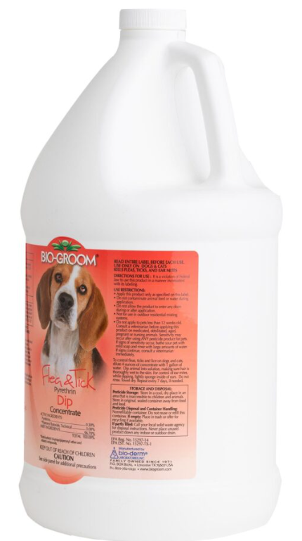 BIO-GROOM Flea & Tick Pyrethrin Concentrate Dip for Dogs Gallon